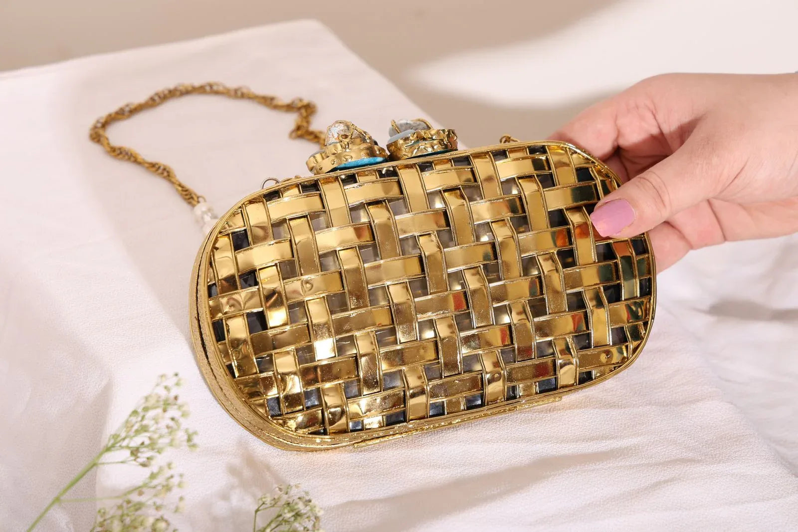 Grace Gold Clutch - Timeless Elegance at Clutcheeet - Shop  Clutch bag main image 0