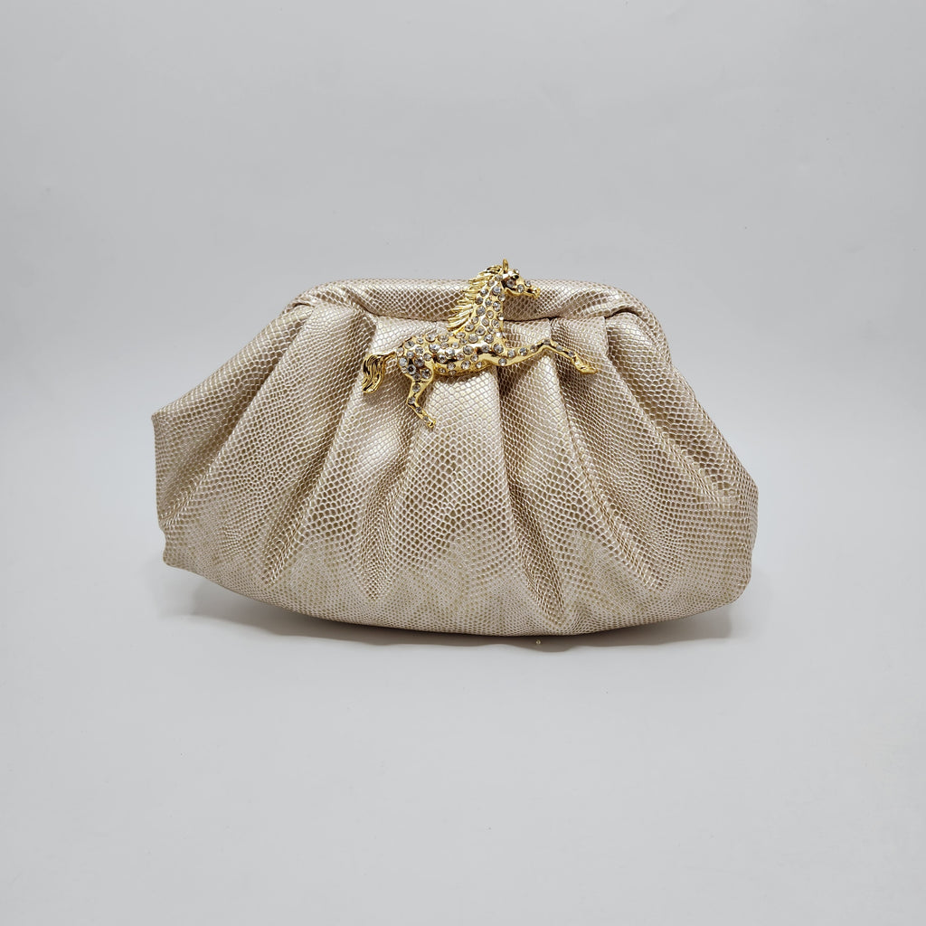 Ivory Stallion Cloud Clutch