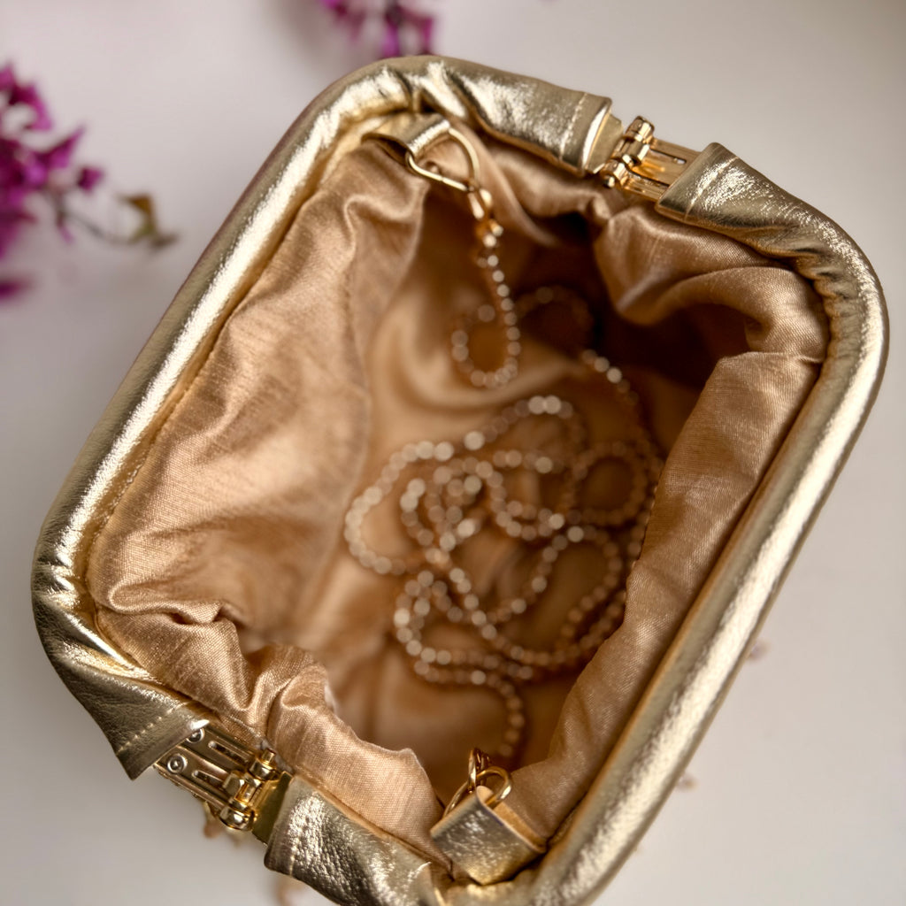 Ivory Dusk Cloud Clutch