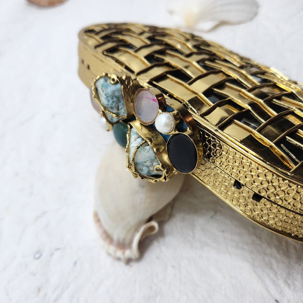 GRACE gold clutch bag
