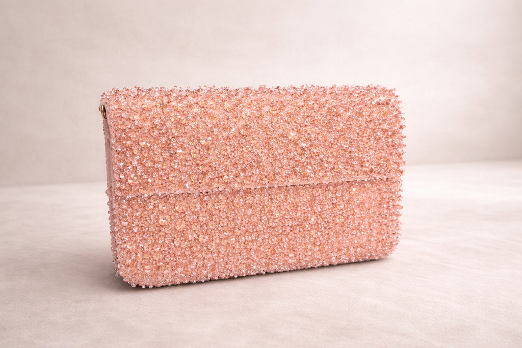 Blush Crystal Bloom Clutch