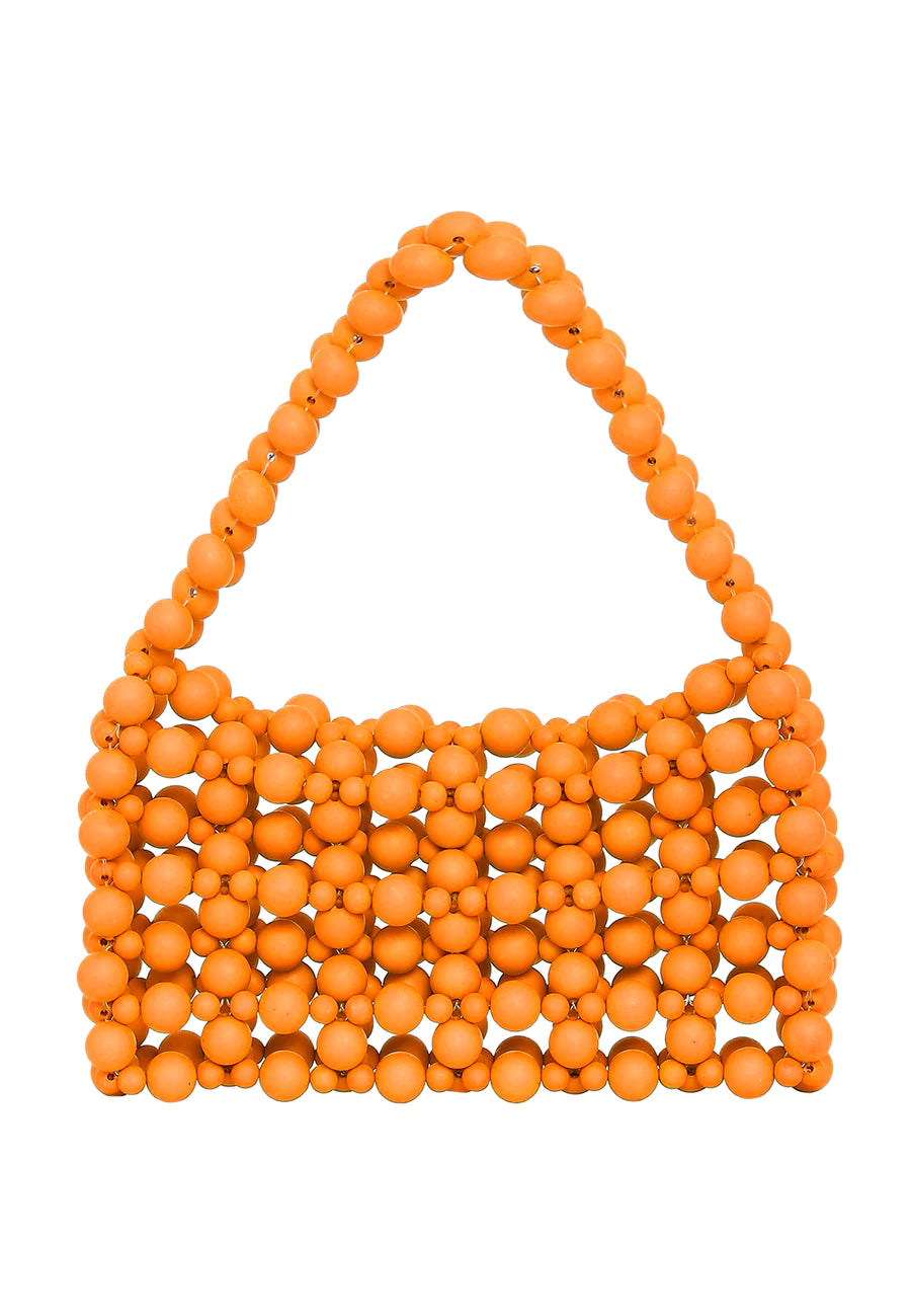 Tangy Orange Beaded Mini Bag