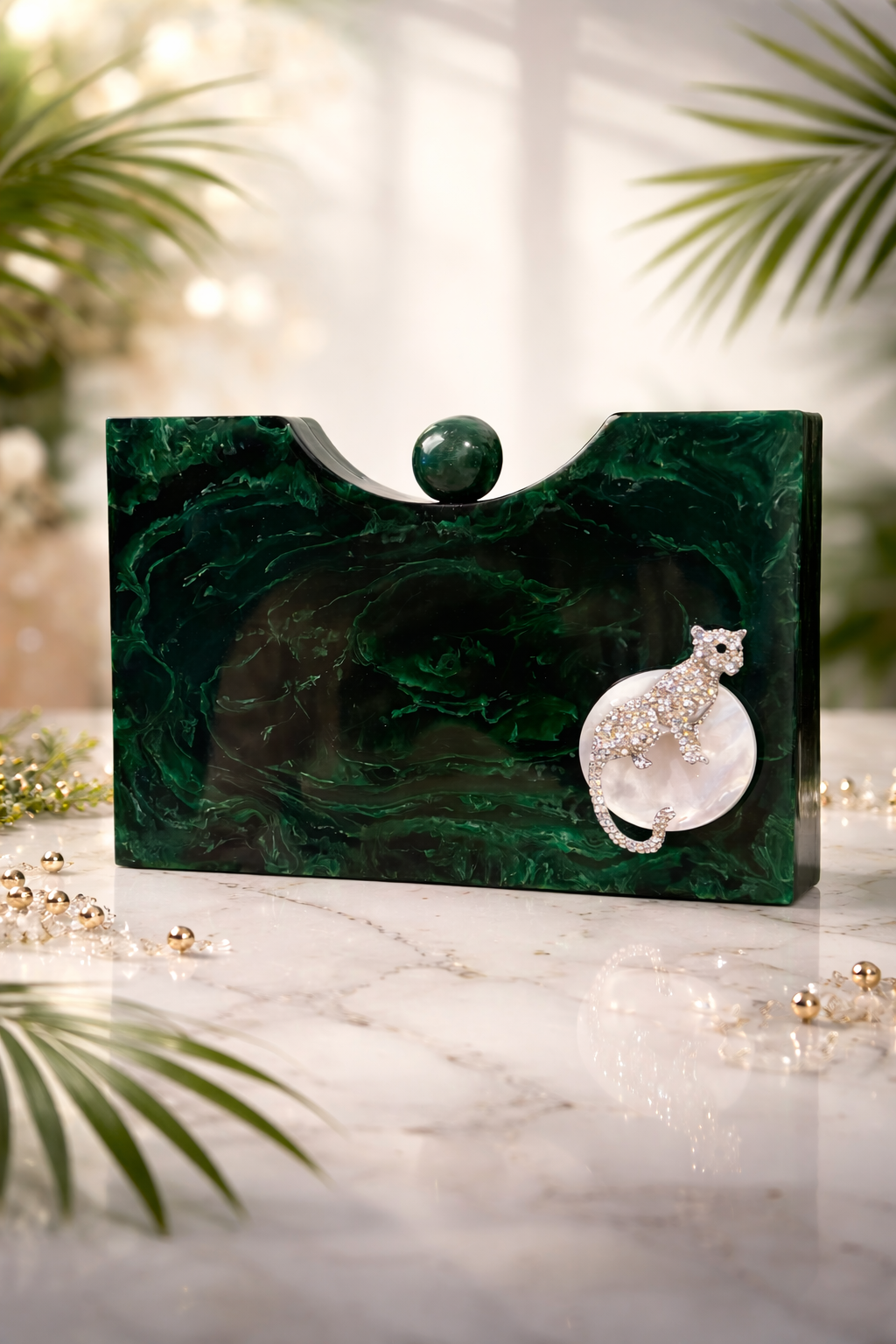 Emerald Panther Clutch