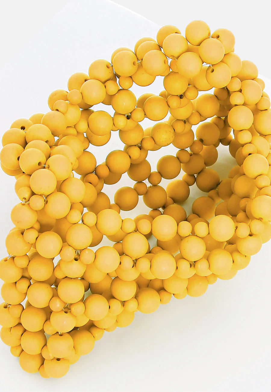 Golden Yellow Beaded Mini Bag