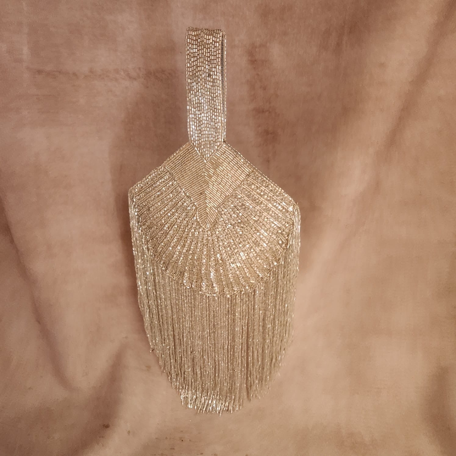 Sera – Silver Handcrafted Fringe Bucket Pouch