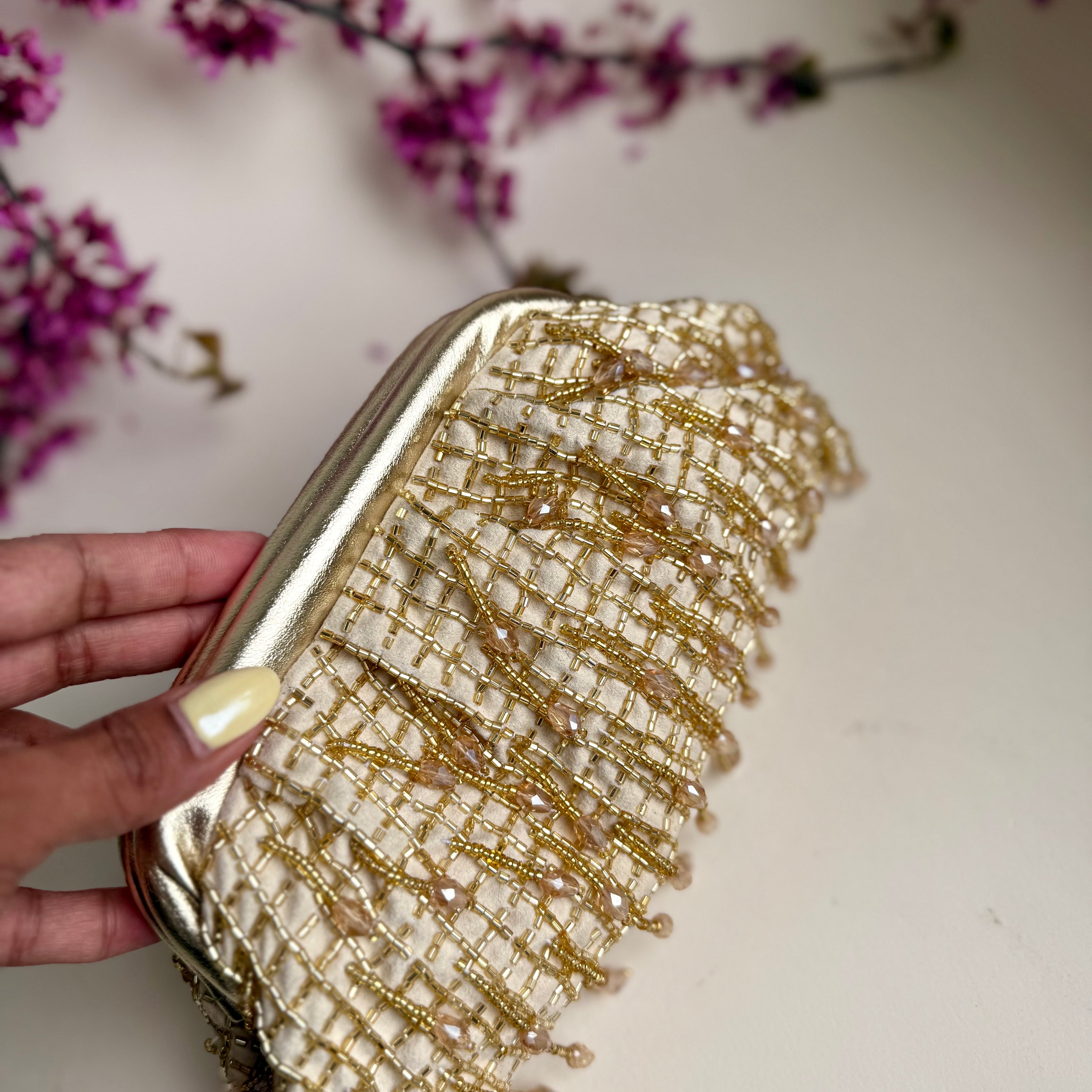 Ivory Dusk Cloud Clutch