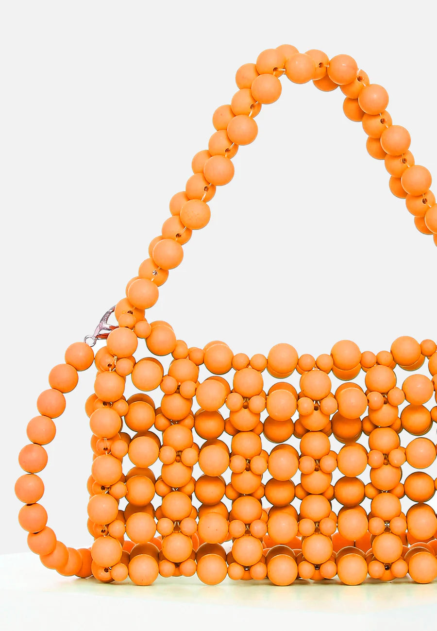 Tangy Orange Beaded Mini Bag