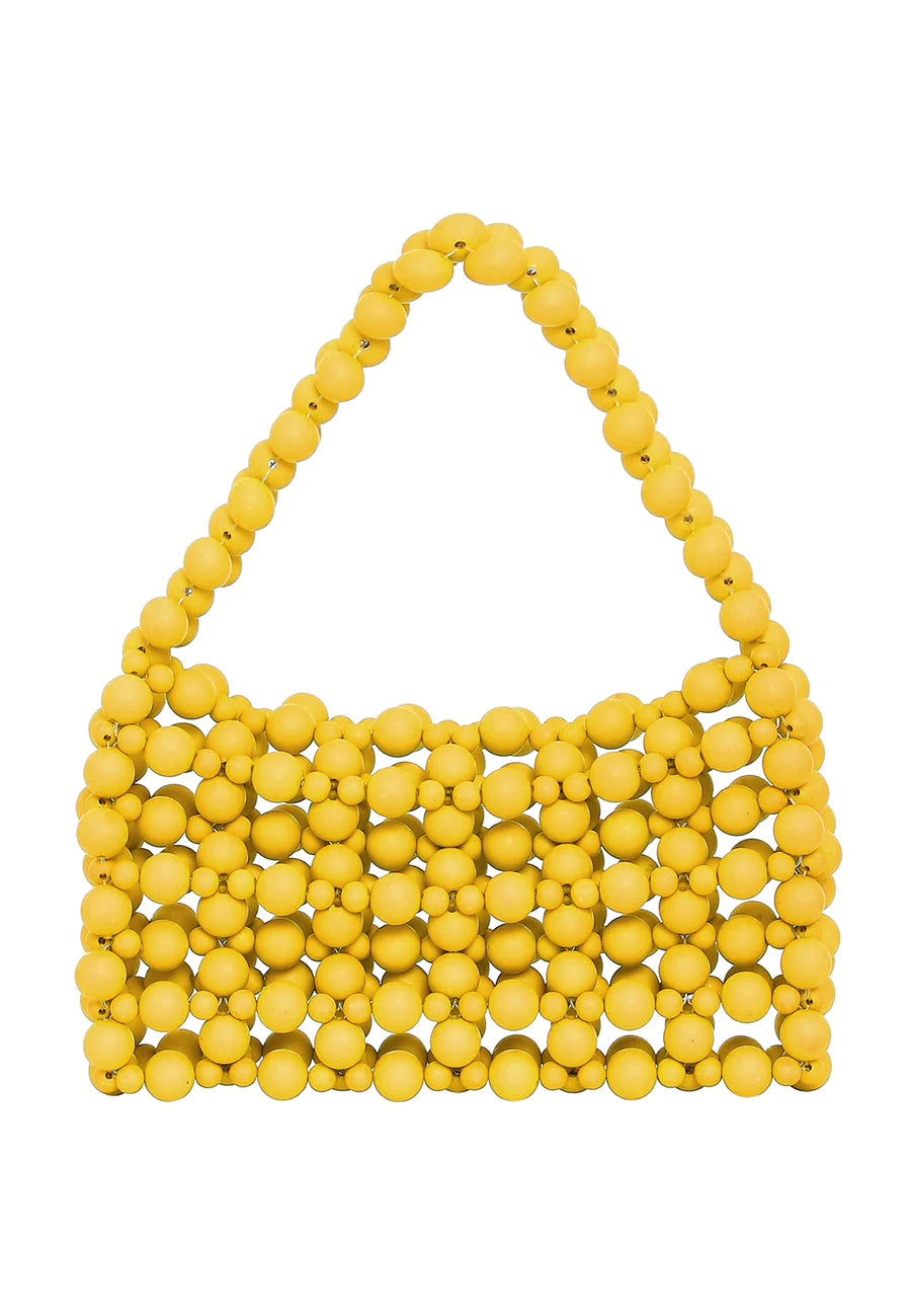 Golden Yellow Beaded Mini Bag