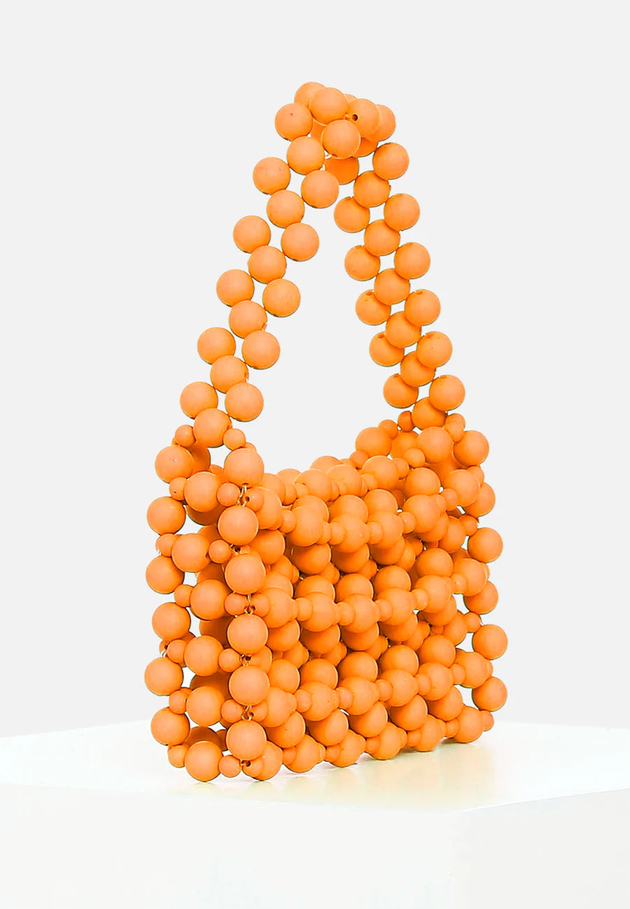 Tangy Orange Beaded Mini Bag