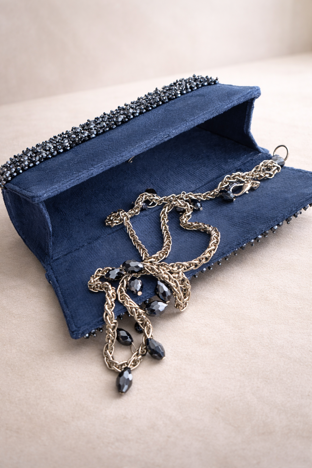 Midnight Royale Crystal Clutch