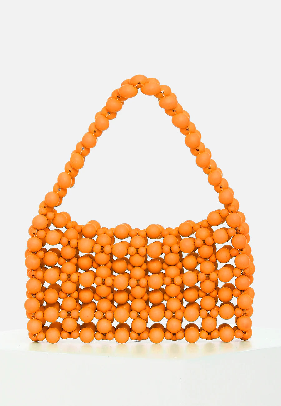 Tangy Orange Beaded Mini Bag