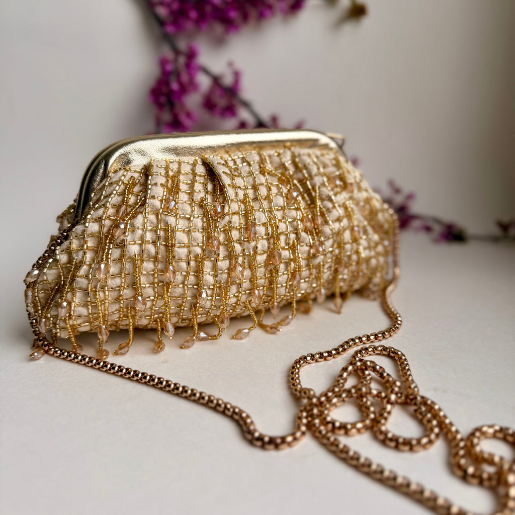 Ivory Dusk Cloud Clutch