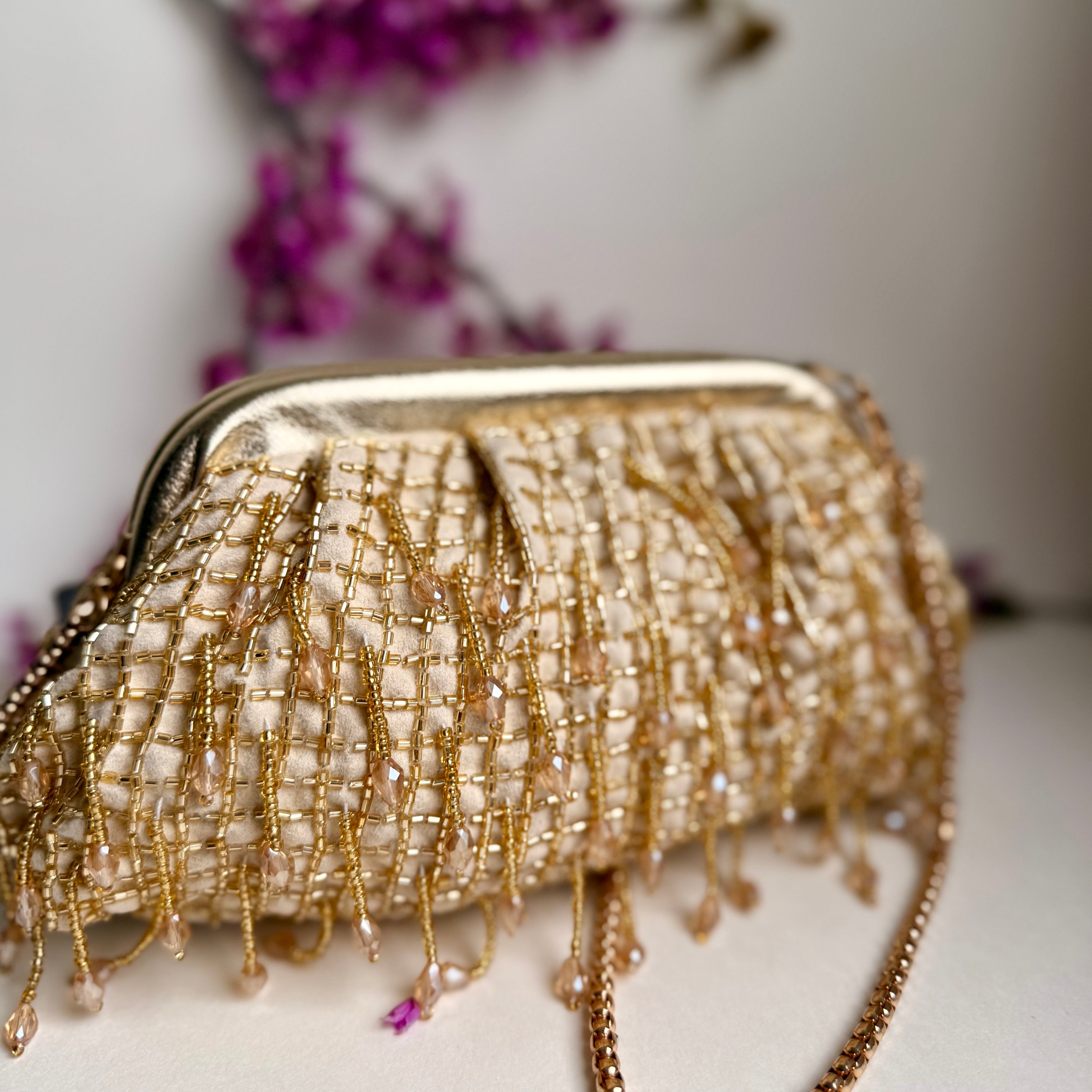 Ivory Dusk Cloud Clutch