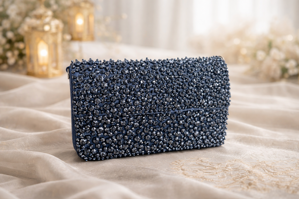 Midnight Royale Crystal Clutch