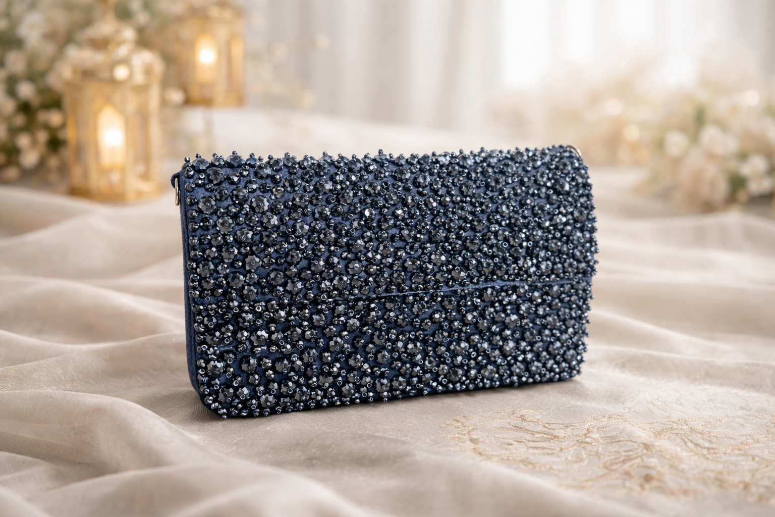Midnight Royale Crystal Clutch