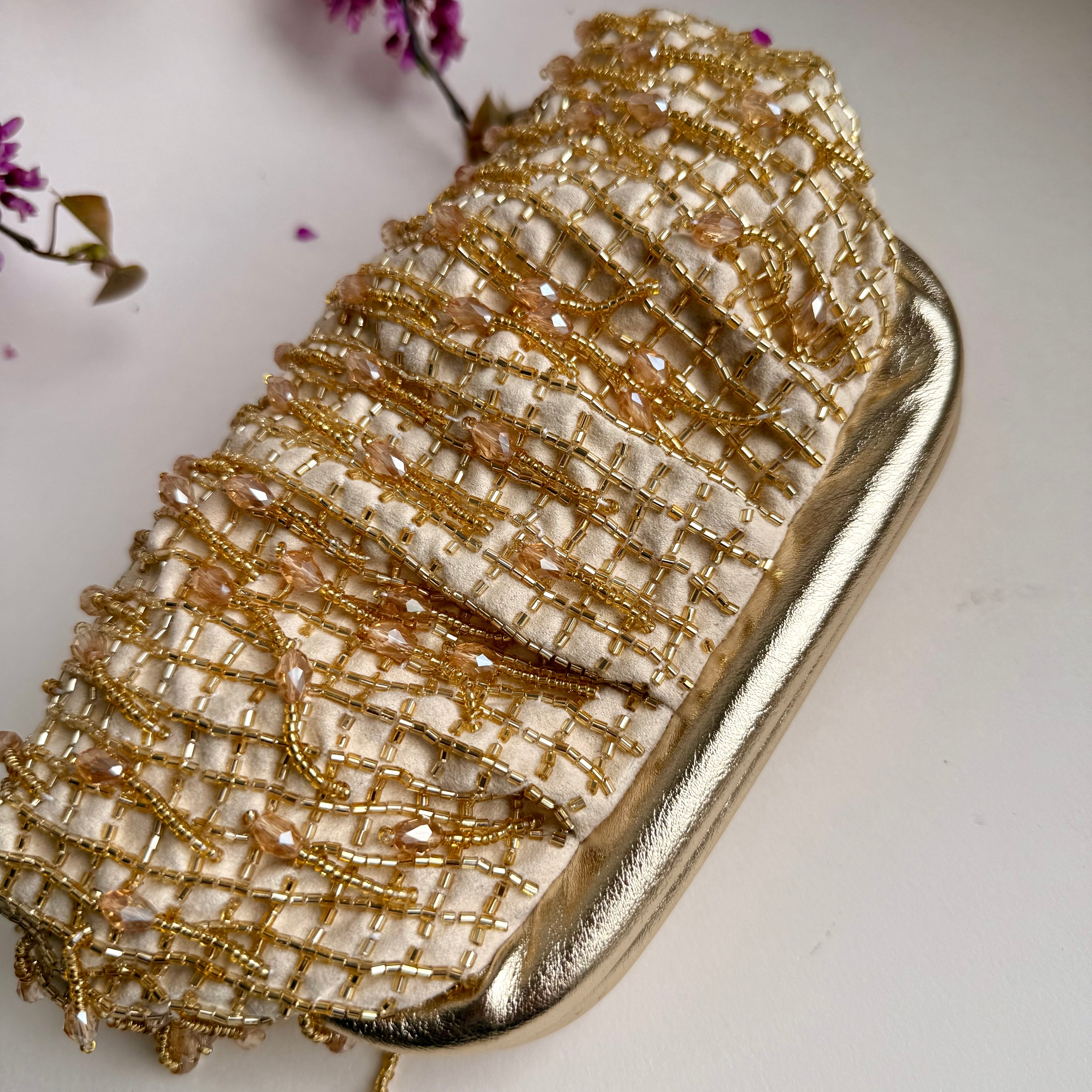 Ivory Dusk Cloud Clutch
