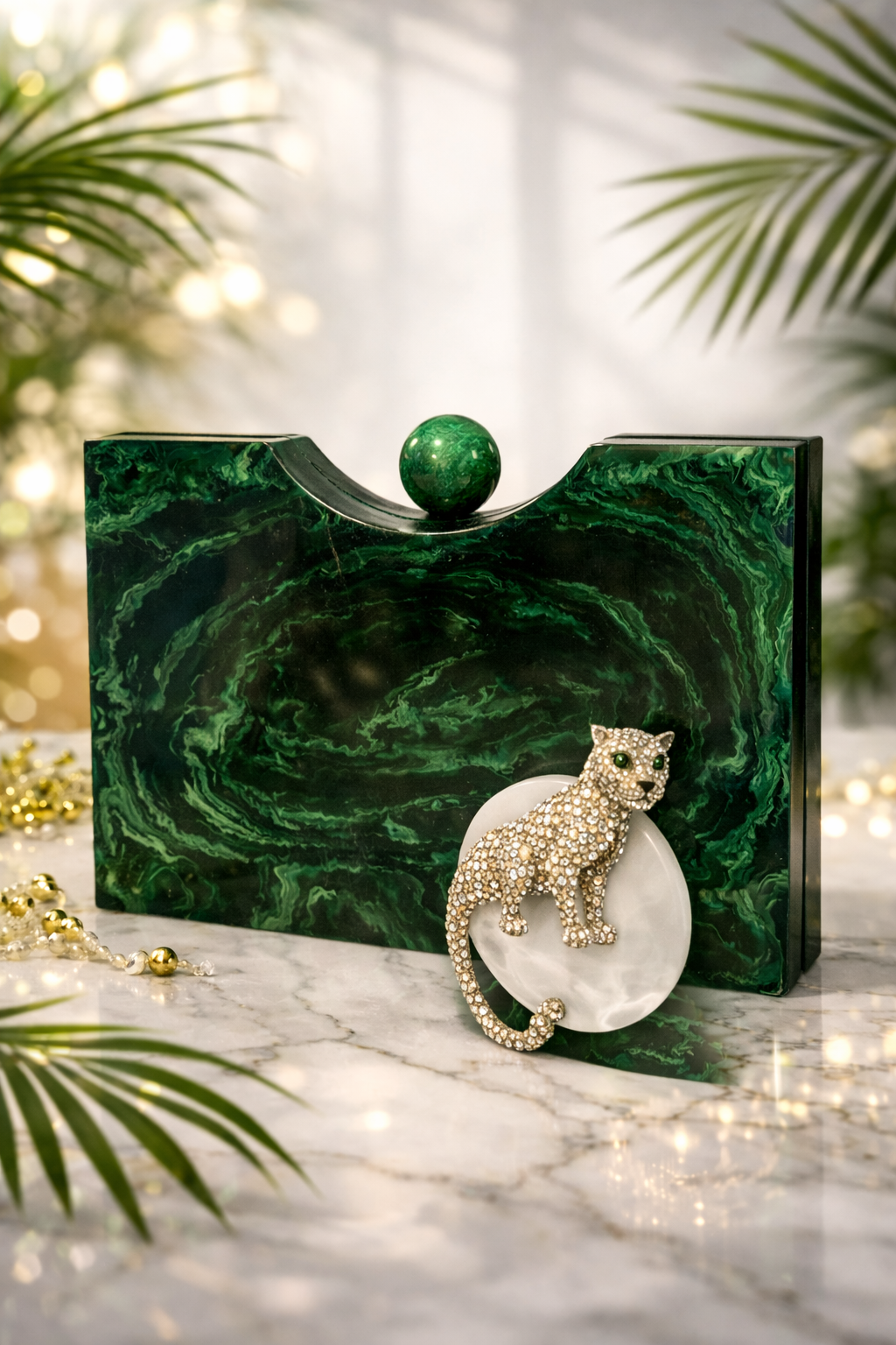 Emerald Panther Clutch
