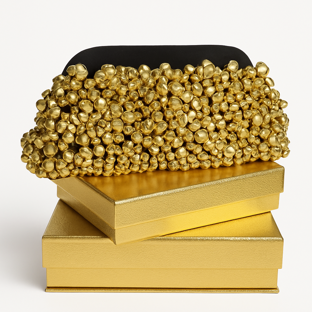 BLAIR – The Black & Gold Statement Clutch