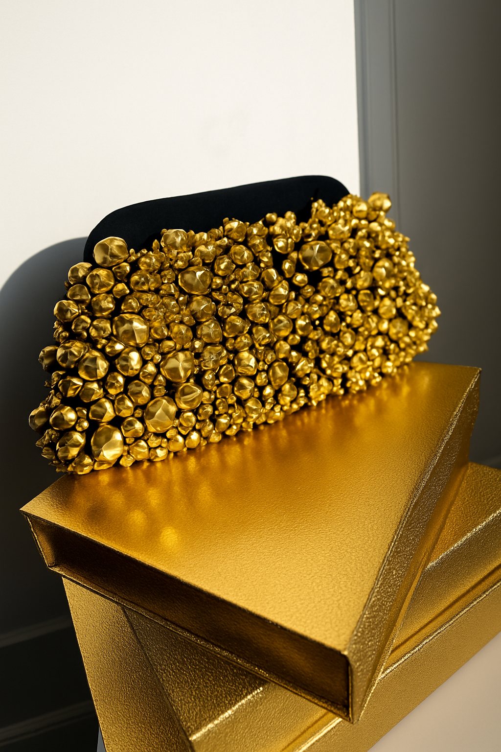 BLAIR – The Black & Gold Statement Clutch