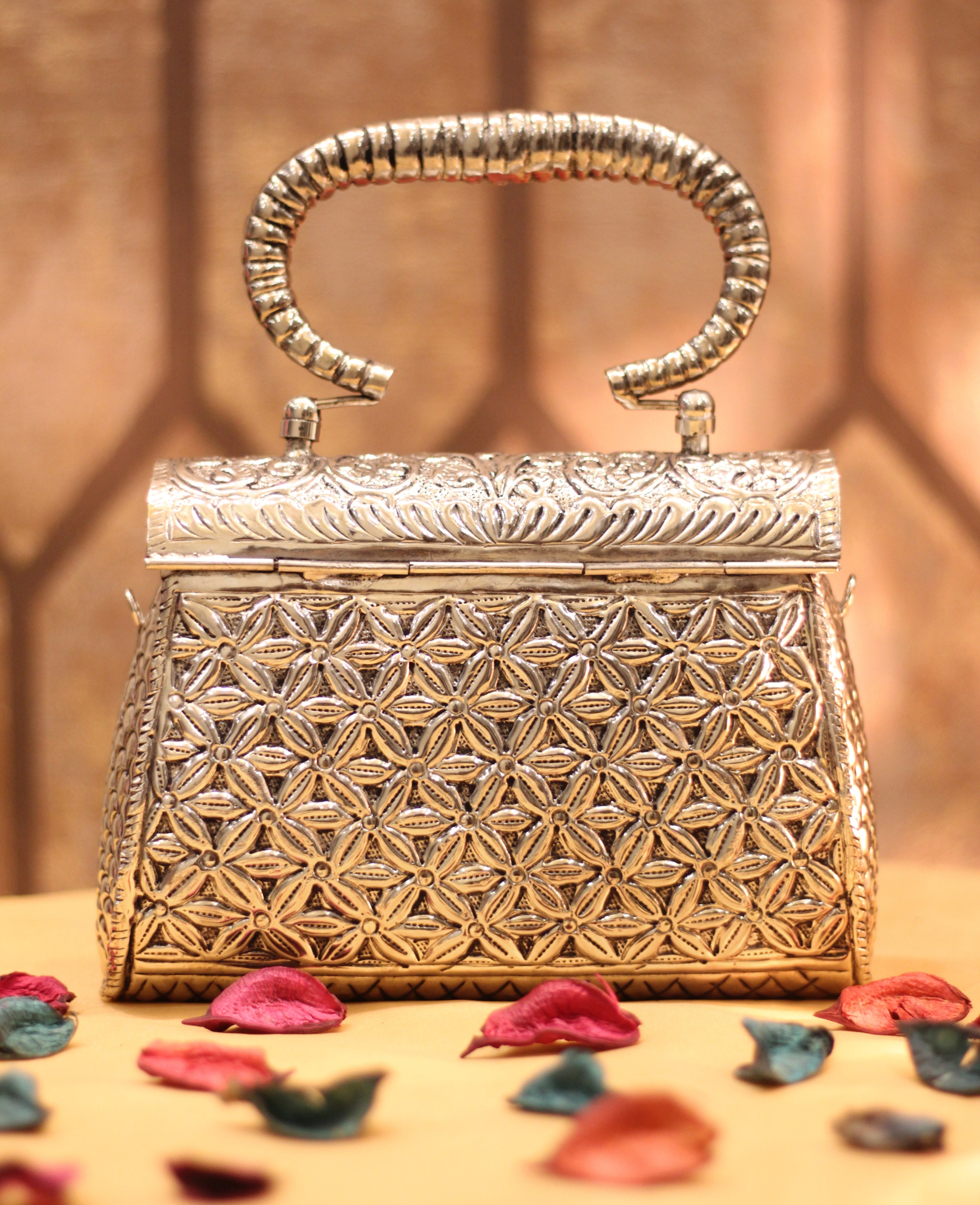 Silver Metallic Clutch – Kisha Evening Bag | Clutch-It Handbags