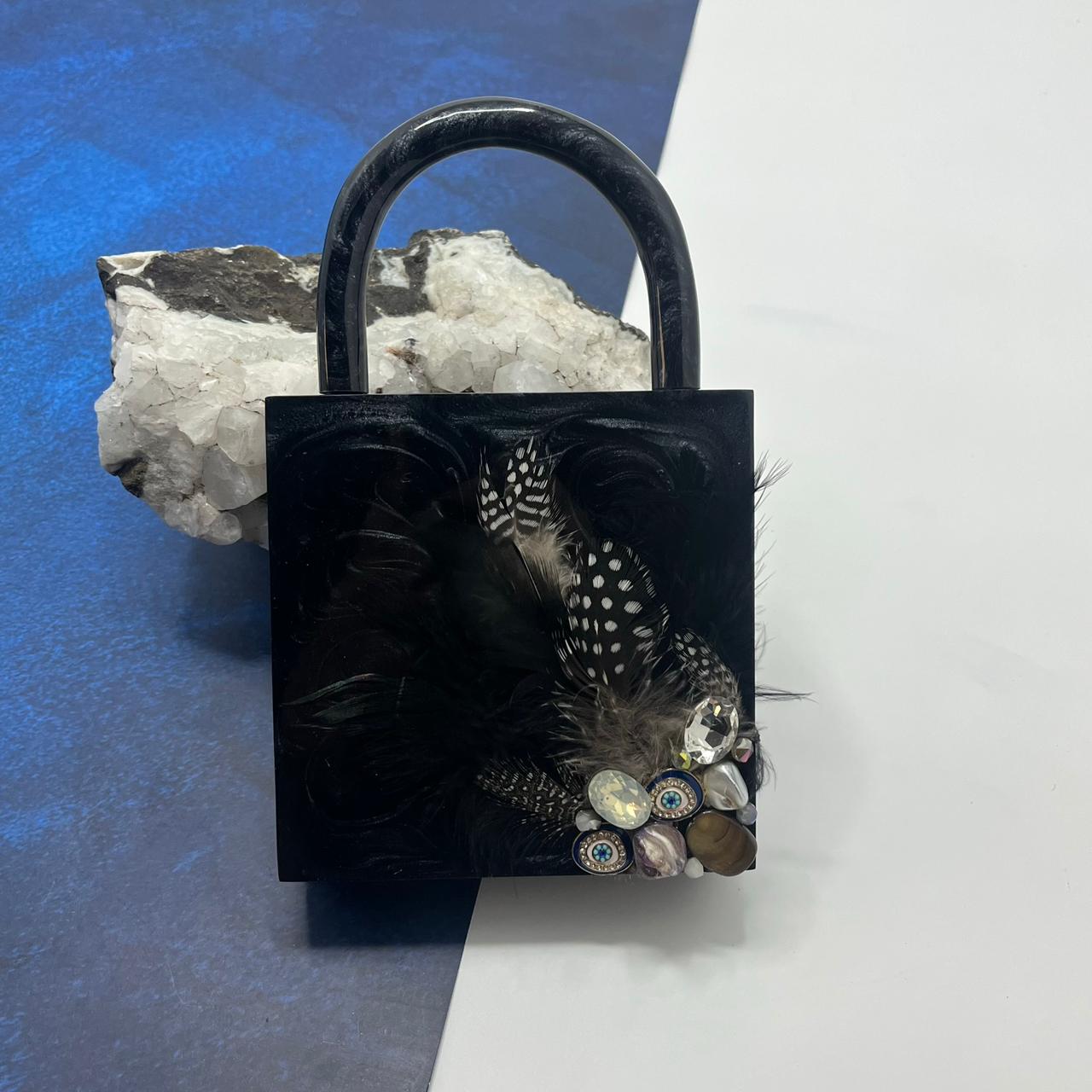 The Mini Feather Bag -Black